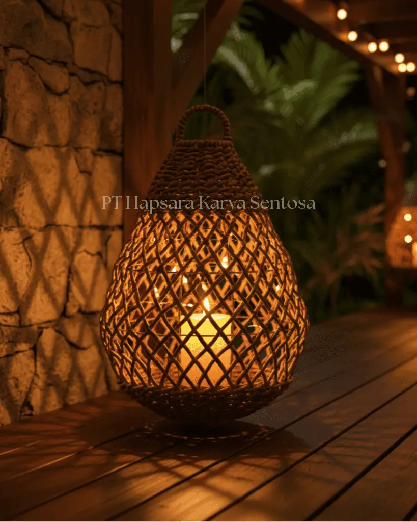 Banana Bark Lantern with Iron Frame  Rustic Eco-Friendly Lamp Shade banana bark lantern, natural woven lamp shade, eco-friendly lantern, rustic banana tree bark light, handmade lantern with iron frame, artisanal woven lighting decor