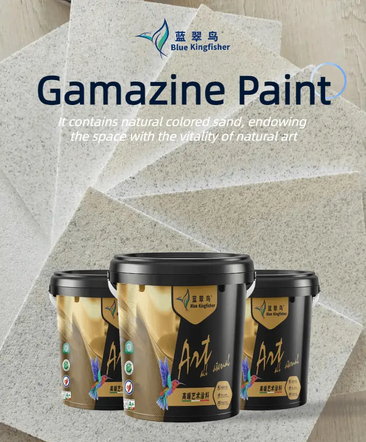 Blue Kingfisher wall texture paint, rich styles, simple style, easy to construct and maintain