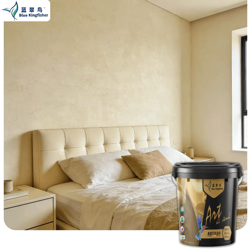 Blue Kingfisher Premium Custom Lime Stone Texture Paint | Designer's Choice, Wall Art Coating