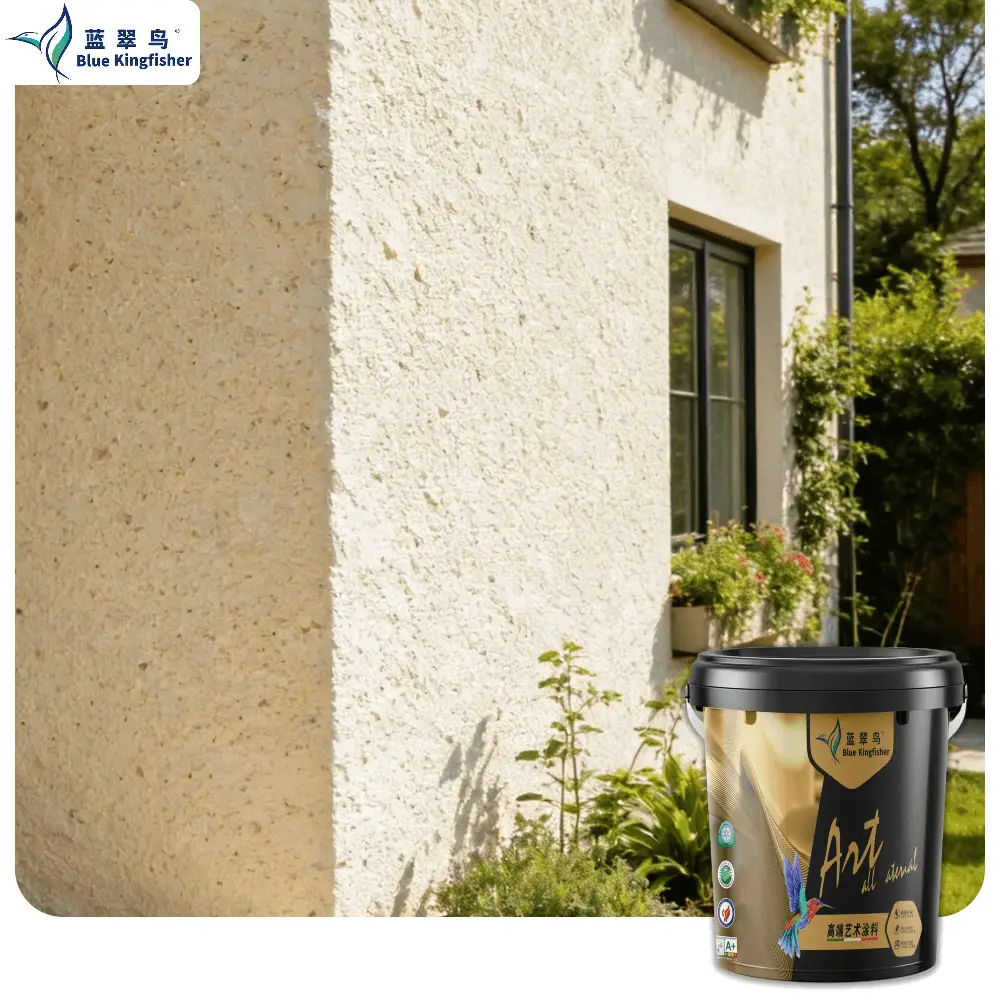 Blue Kingfisher Interior Aesthetic Texture Paint Liquid Limestone Paint