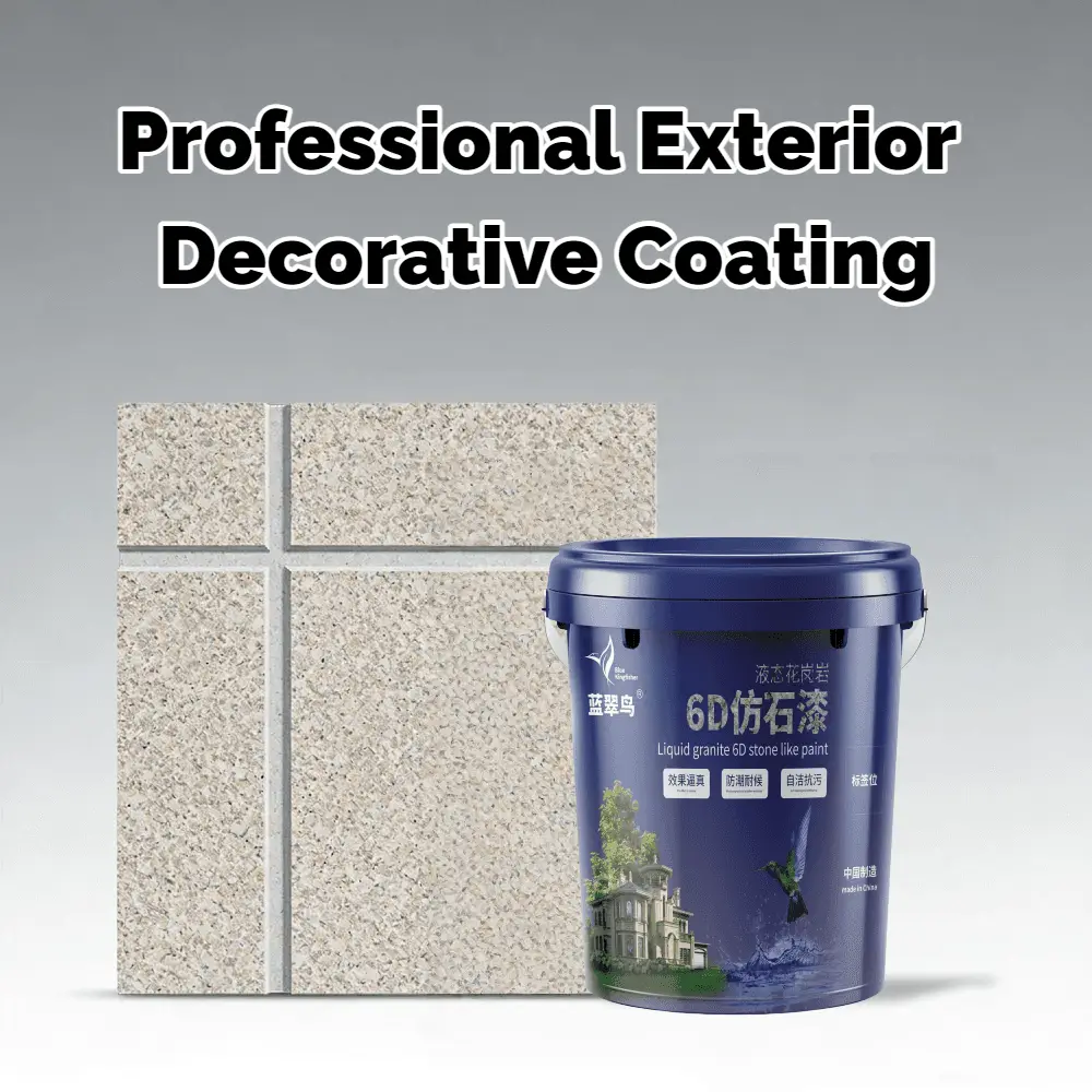 Liquid Granite Stone Paint Wall Decoration Exterior Wall Environmentally Friendly and Durable Material Blue Kingfisher Factory Direct Sales