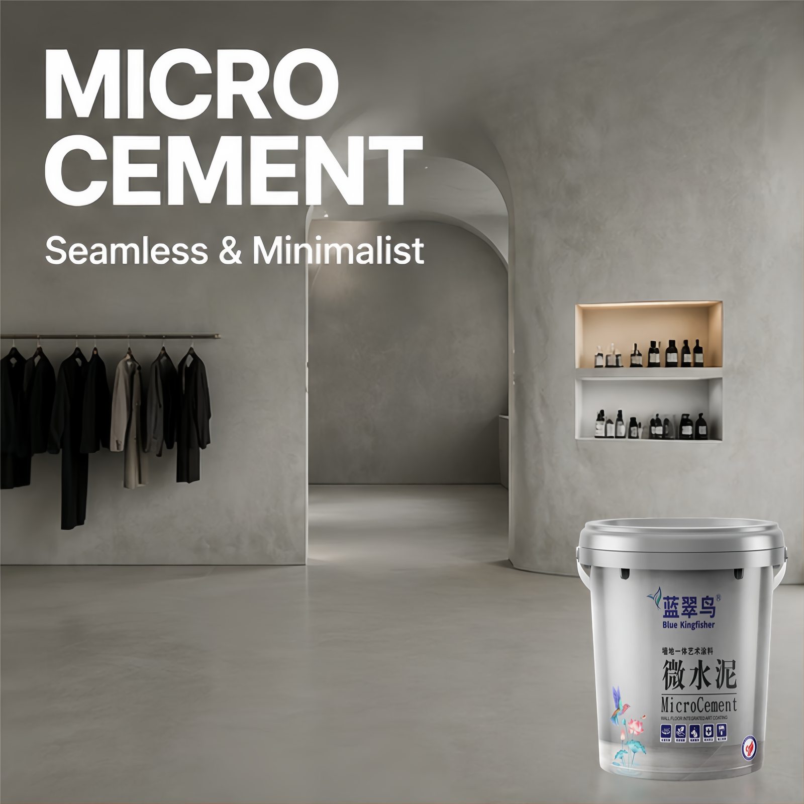 Seamless decoration project micro cement coating beautiful decorative effect