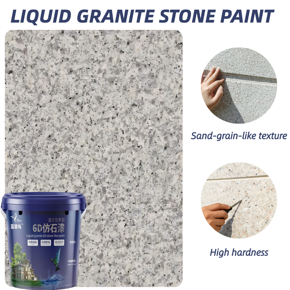 Exterior wall imitation stone paint, liquid granite material, durable and pressure-resistant