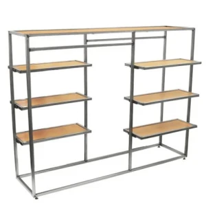 Metal Frame Store Gondola Shelving Rack Double Sided