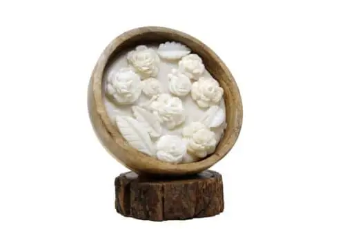 Aroma soothing white wax flower candle